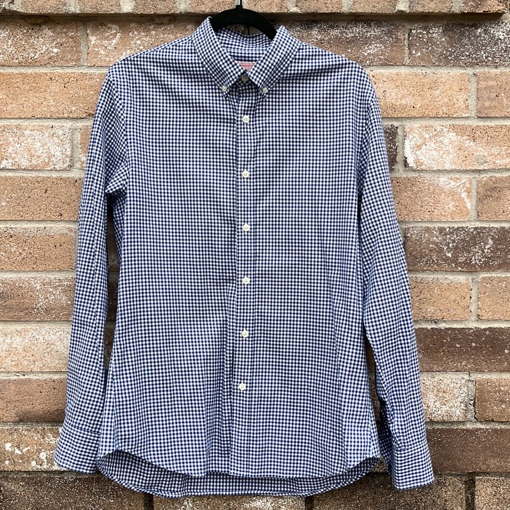 J Press Fine Pre-owned Button Down Blue and White Checked Shirt